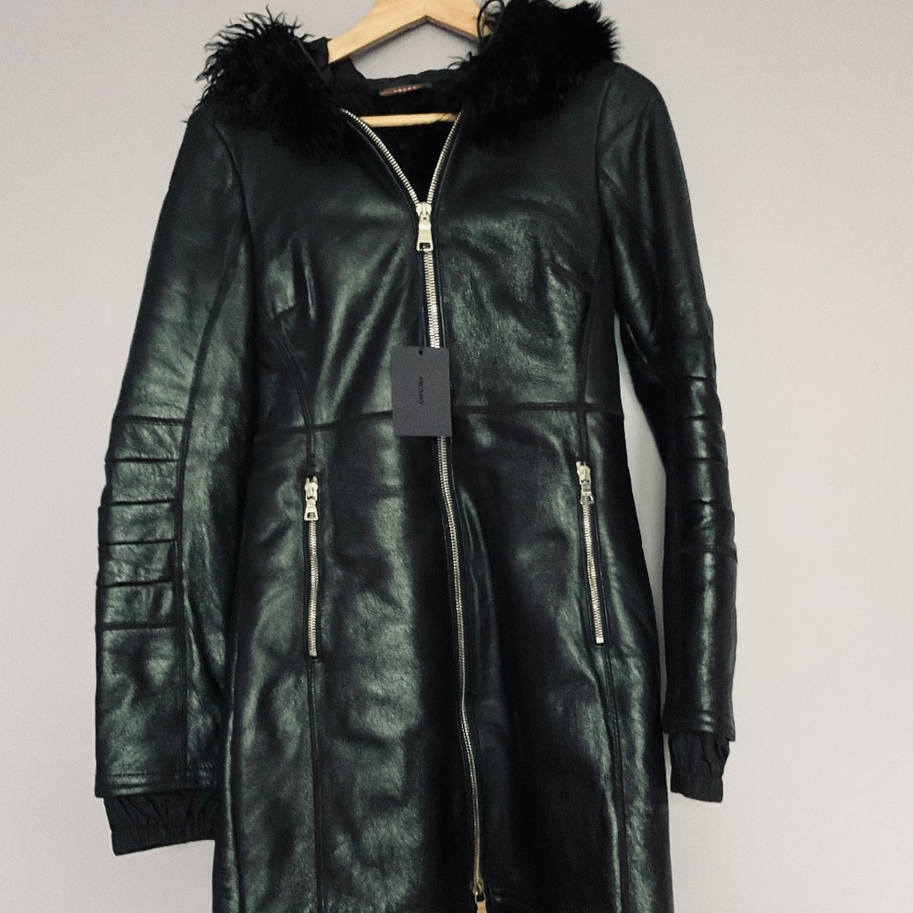 PRADA  Natural shearling coat
